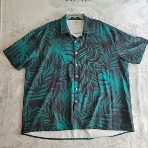 Hardaddy Hawaiian shirt 3xl mens all over print short sleeve palm tree leaves